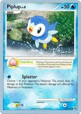 72, Common, Fighting[+10], Normal, Water, World Championships 2008 Piplup LV.8 (72/100) (Empotech - Dylan Lefavour) [World Championships 2008] - Trading Card World