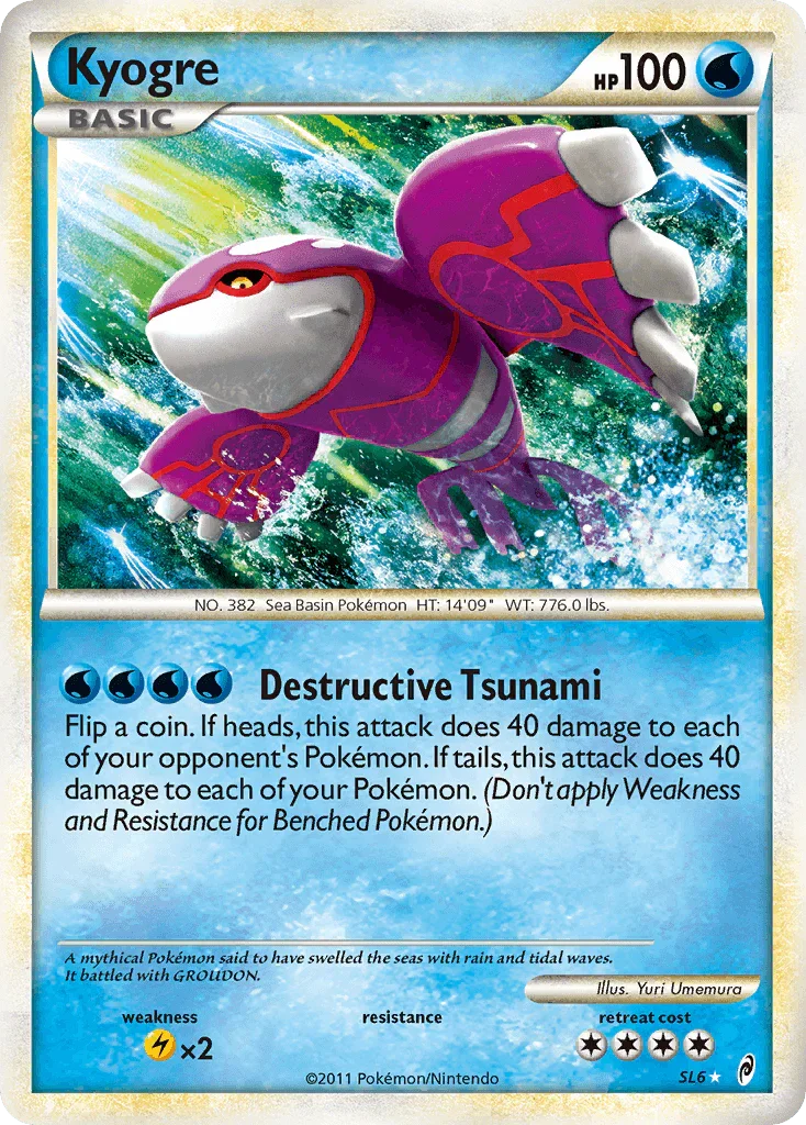 HeartGold & SoulSilver: Call of Legends, Holofoil, Lightning[×2], SL6, Ultra Rare, Water Kyogre (SL6) [HeartGold & SoulSilver: Call of Legends] - Trading Card World