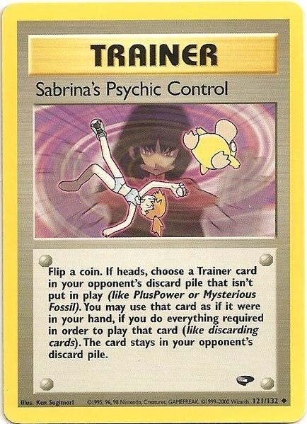 121, Gym Challenge Unlimited, Normal, Trainer, Uncommon Sabrina's Psychic Control (121/132) [Gym Challenge Unlimited] - Trading Card World