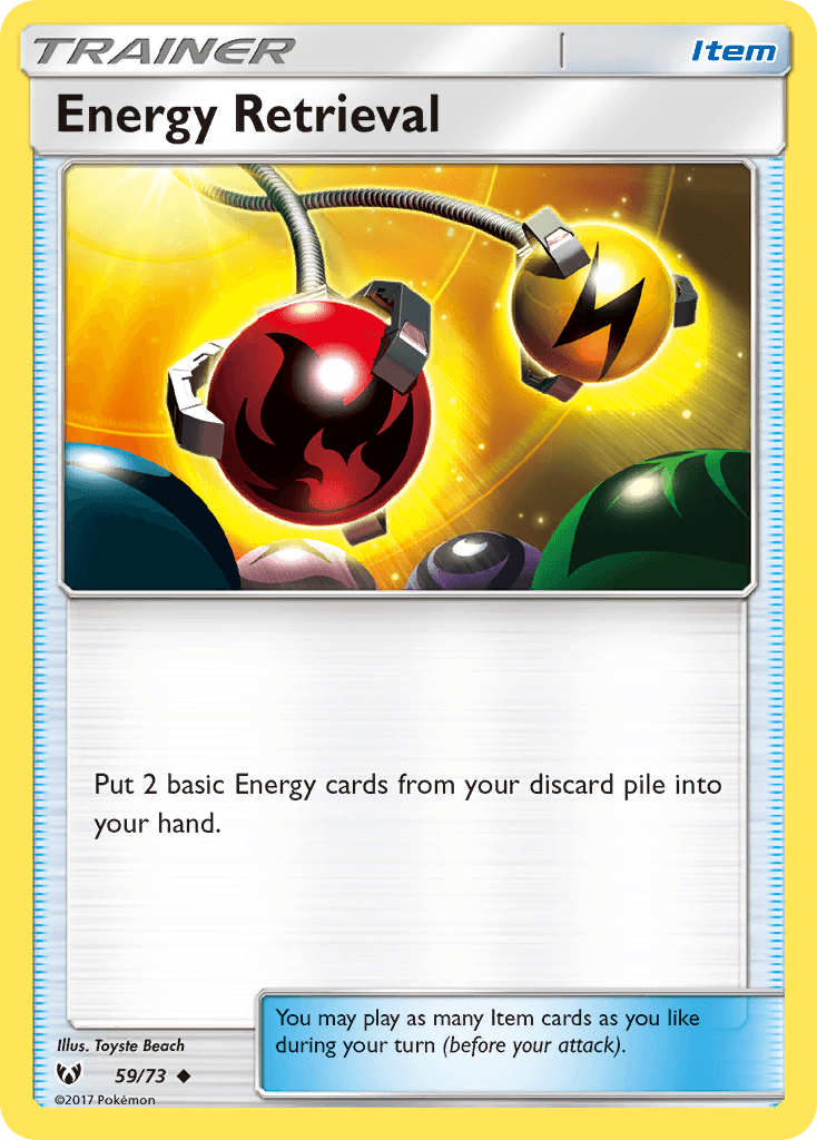 59, Item, Normal, Reverse Holofoil, Sun & Moon: Shining Legends, Uncommon Energy Retrieval (59/73) [Sun & Moon: Shining Legends] - Trading Card World