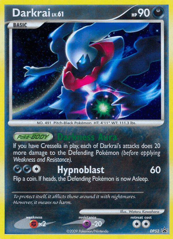 Darkness, Diamond & Pearl: Black Star Promos, DP52, Fighting [x2], Holo Rare, Holofoil, Psychic [-20] Darkrai LV.61 (DP52) [Diamond & Pearl: Black Star Promos] - Trading Card World