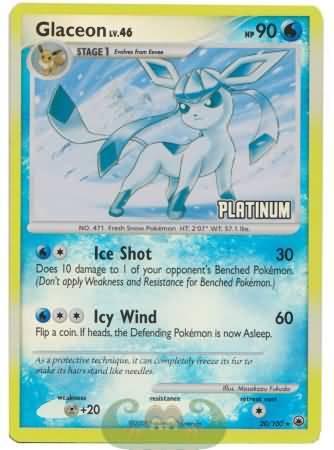 20, Burger King Promos: 2009 Collection, Metal[+20], Promo, Reverse Holofoil, Water Glaceon (20/100) [Burger King Promos: 2009 Collection] - Trading Card World