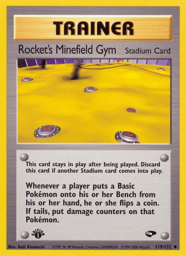 119, 1st Edition Normal, Gym Challenge 1st Edition, Stadium, Uncommon Rocket's Minefield Gym (119/132) [Gym Challenge 1st Edition] - Trading Card World