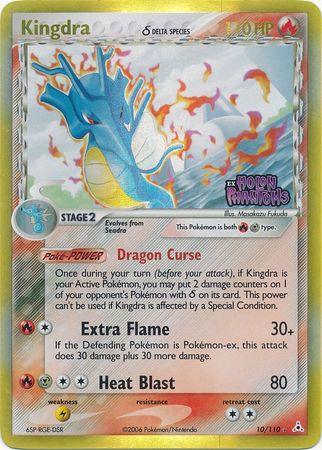 10, EX: Holon Phantoms, Fire, Holo Rare, Lightning[×2], Metal, Reverse Holofoil Kingdra (10/110) (Delta Species) (Stamped) [EX: Holon Phantoms] - Trading Card World