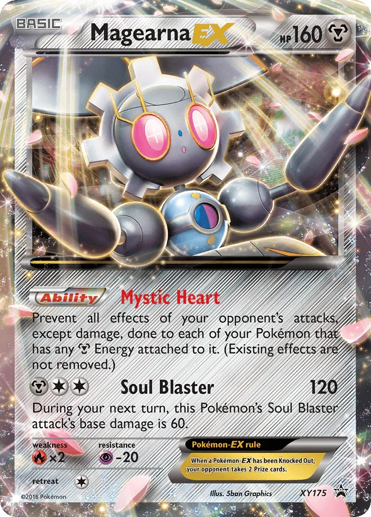 Fire[×2], Holofoil, Metal, Promo, Psychic[-20], XY175, XY: Black Star Promos Magearna EX (XY175) [XY: Black Star Promos] - Trading Card World