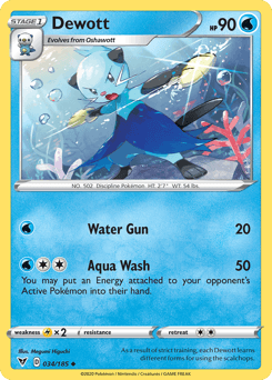 034, Lightning[×2], Normal, Reverse Holofoil, Sword & Shield: Vivid Voltage, Uncommon, Water Dewott (034/185) [Sword & Shield: Vivid Voltage] - Trading Card World