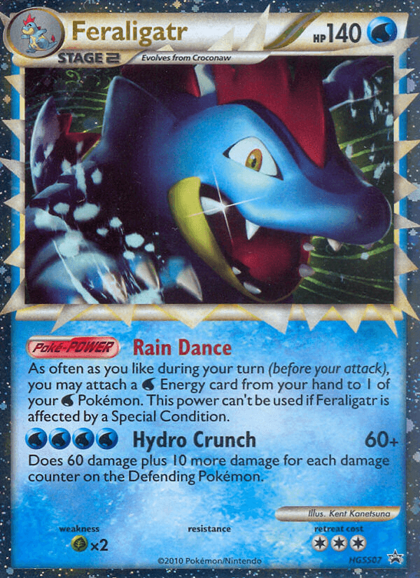 Black Star Promo, Grass[×2], HeartGold & SoulSilver: Black Star Promos, HGSS07, Holofoil, Water Feraligatr (HGSS07) [HeartGold & SoulSilver: Black Star Promos] - Trading Card World