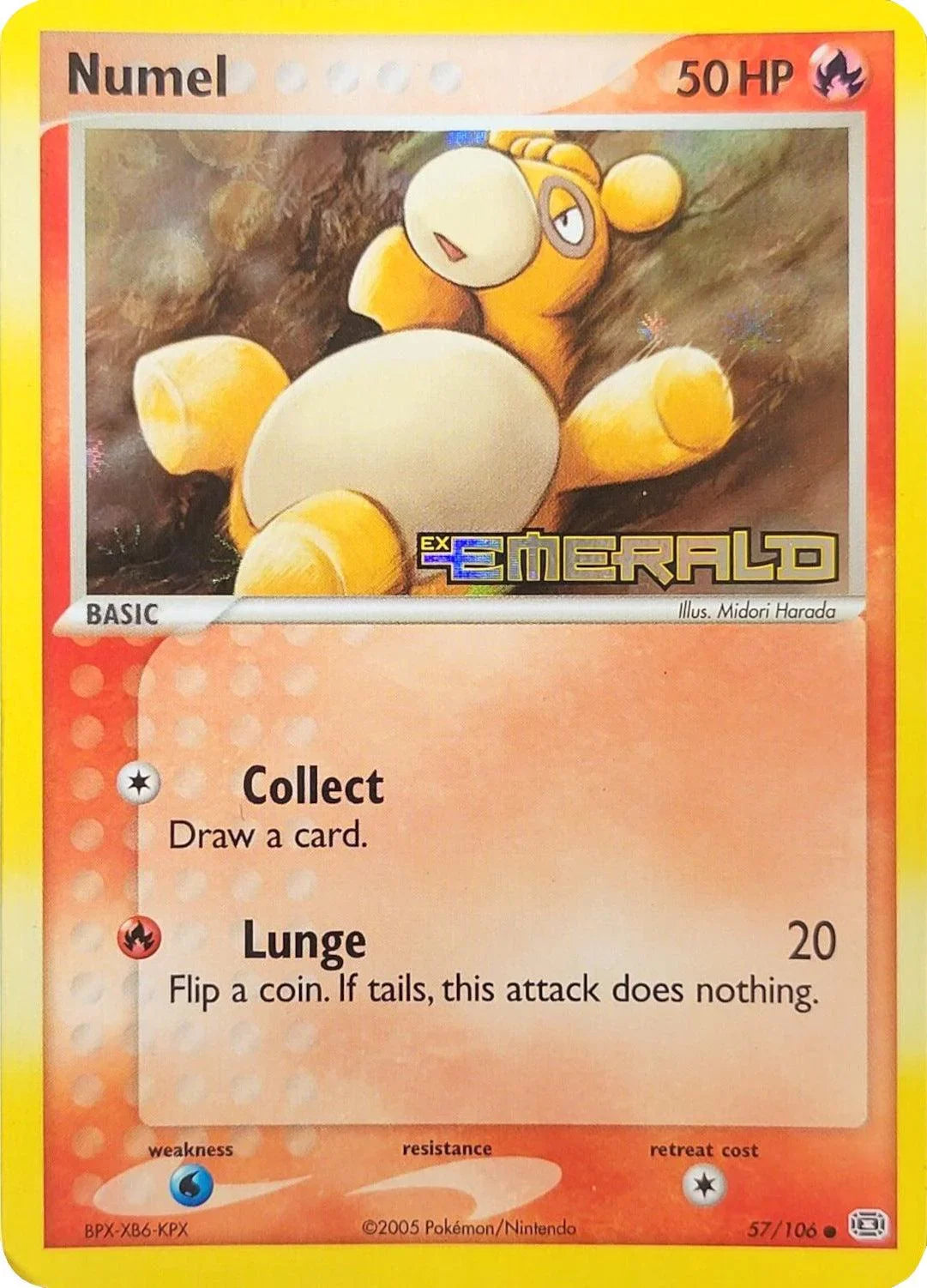 57, Common, EX: Emerald, Fire, Reverse Holofoil, Water[×2] Numel (57/106) (Stamped) [EX: Emerald] - Trading Card World