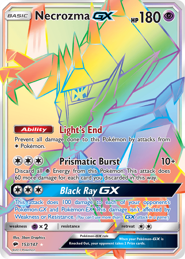 153, Holofoil, Psychic, Psychic[×2], Secret Rare, Sun & Moon: Burning Shadows Necrozma GX (153/147) [Sun & Moon: Burning Shadows] - Trading Card World