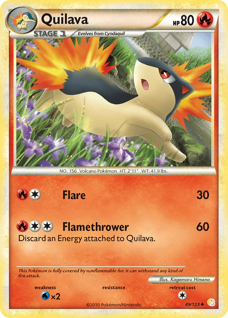 49, Fire, HeartGold & SoulSilver: Base Set, Normal, Reverse Holofoil, Uncommon, Water[×2] Quilava (49/123) [HeartGold & SoulSilver: Base Set] - Trading Card World