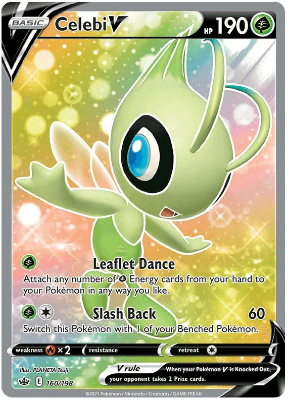 160, Fire [x2], Grass, Holofoil, Sword & Shield: Chilling Reign, Ultra Rare Celebi V (160/198) [Sword & Shield: Chilling Reign] - Trading Card World