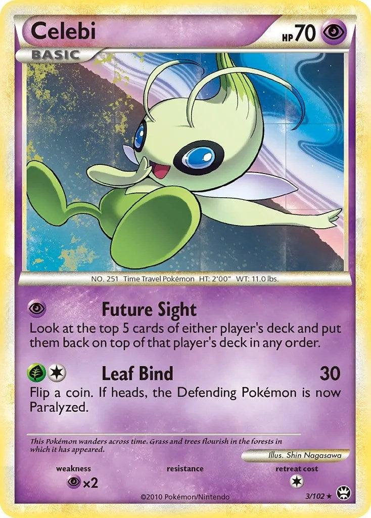 HeartGold & SoulSilver: Triumphant, Normal, Promo, Psychic, Psychic [x2] Celebi (3/102) (Movie Exclusive) [HeartGold & SoulSilver: Triumphant] - Trading Card World