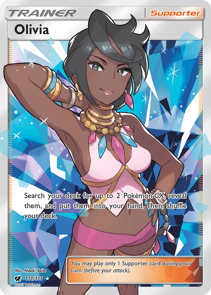 111, Holofoil, Sun & Moon: Crimson Invasion, Supporter, Ultra Rare Olivia (111/111) [Sun & Moon: Crimson Invasion] - Trading Card World