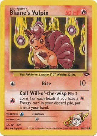 66, Common, Fire, Gym Challenge Unlimited, Normal, Water[×2] Blaine's Vulpix (66/132) [Gym Challenge Unlimited] - Trading Card World