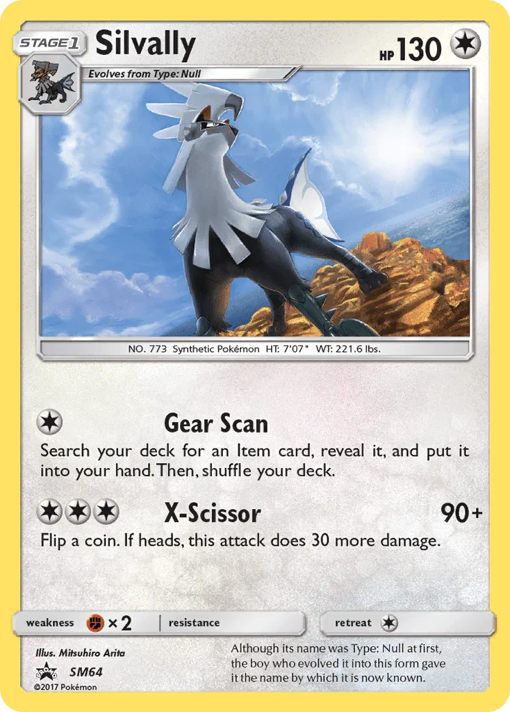 Black Star Promo, Colorless, Fighting[×2], Holofoil, SM64, Sun & Moon: Black Star Promos Silvally (SM64) [Sun & Moon: Black Star Promos] - Trading Card World