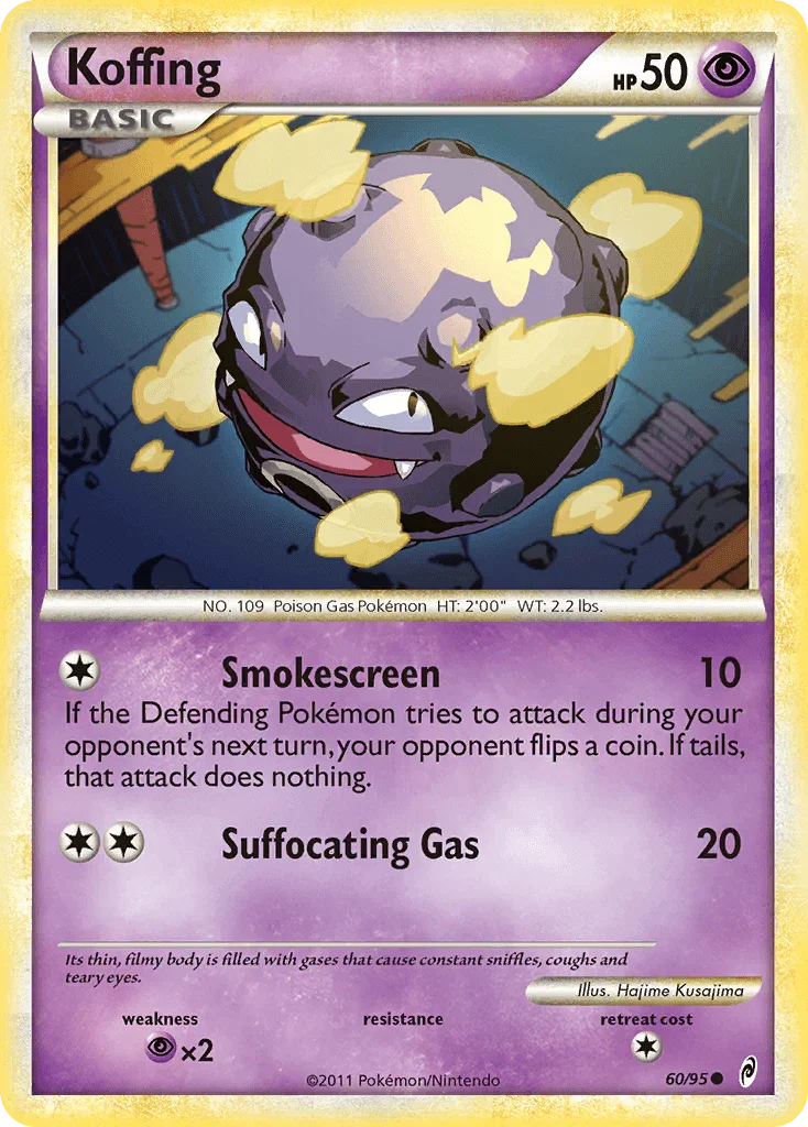 60, Common, HeartGold & SoulSilver: Call of Legends, Normal, Psychic, Psychic[×2], Reverse Holofoil Koffing (60/95) [HeartGold & SoulSilver: Call of Legends] - Trading Card World
