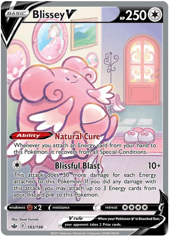 183, Colorless, Fighting [x2], Holofoil, Sword & Shield: Chilling Reign, Ultra Rare Blissey V (183/198) [Sword & Shield: Chilling Reign] - Trading Card World