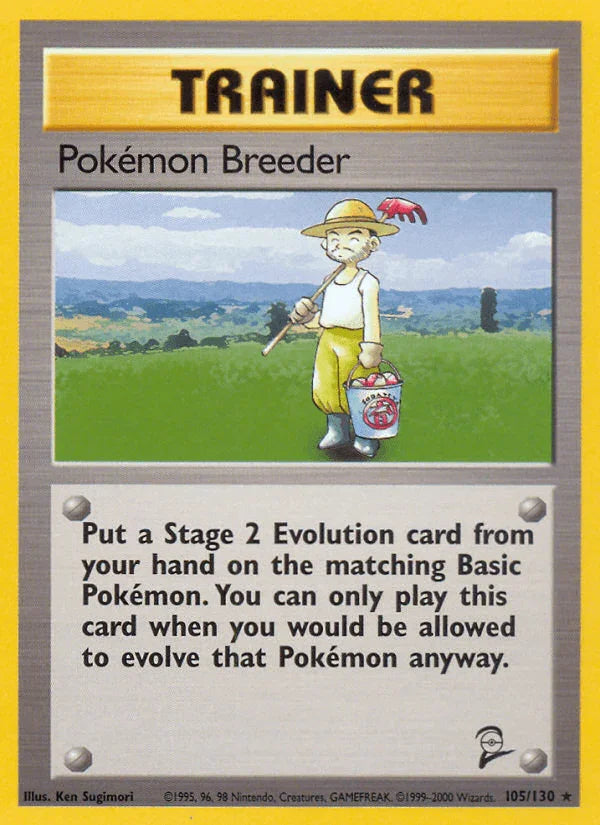 105, Base Set 2, Normal, Rare, Trainer Pokemon Breeder (105/130) [Base Set 2] - Trading Card World