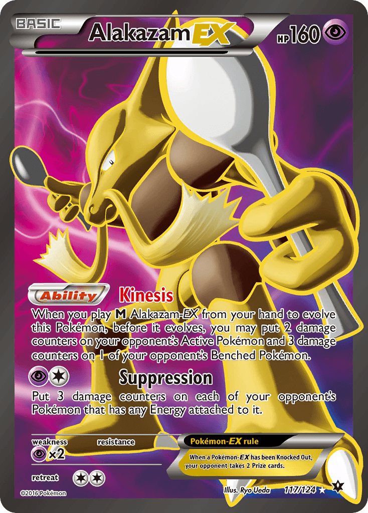 117, Holofoil, Psychic, Psychic[×2], Ultra Rare, XY: Fates Collide Alakazam EX (117/124) [XY: Fates Collide] - Trading Card World