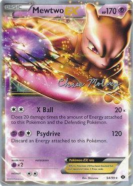 54, Normal, Psychic, Psychic[×2], Ultra Rare, World Championships 2012 Mewtwo EX (54/99) (Eeltwo - Chase Moloney) [World Championships 2012] - Trading Card World