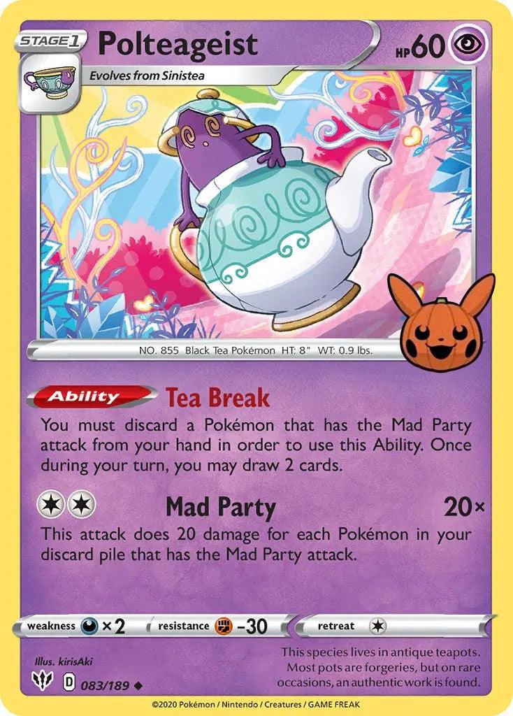 083, Darkness [x2], Fighting [-30], Normal, Promo, Psychic, Trick or Trade Polteageist (083/189) [Trick or Trade] - Trading Card World