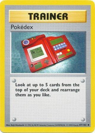 87, Base Set Shadowless Unlimited, Normal, Trainer, Uncommon Pokedex (87/102) [Base Set Shadowless Unlimited] - Trading Card World