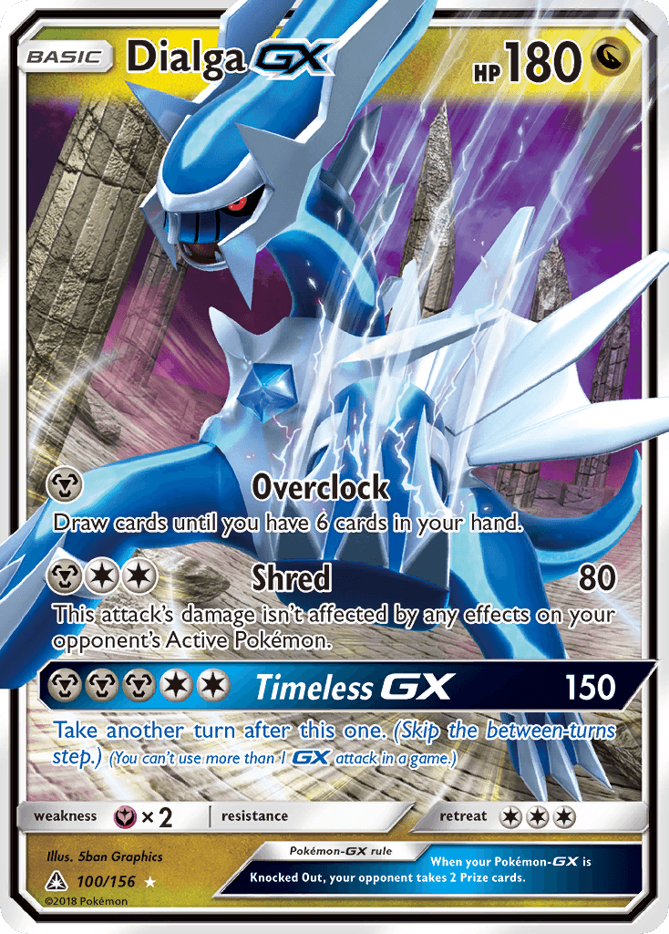 100, Dragon, Fairy[×2], Holofoil, Sun & Moon: Ultra Prism, Ultra Rare Dialga GX (100/156) [Sun & Moon: Ultra Prism] - Trading Card World