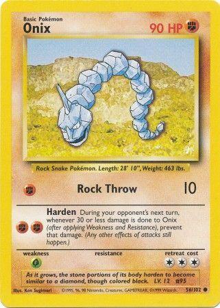 56, Base Set Unlimited, Common, Fighting, Grass[×2], Normal Onix (56/102) [Base Set Unlimited] - Trading Card World