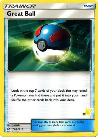 119, Battle Academy 2020, Item, Normal, Promo Great Ball (119/149) (Pikachu Stamp #38) [Battle Academy 2020] - Trading Card World