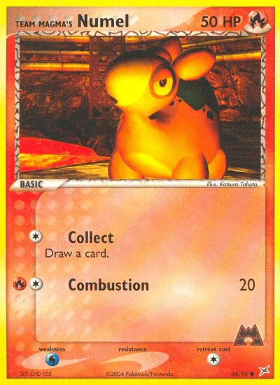 64, Common, EX: Team Magma vs Team Aqua, Fire, Normal, Reverse Holofoil, Water[×2] Team Magma's Numel (64/95) [EX: Team Magma vs Team Aqua] - Trading Card World