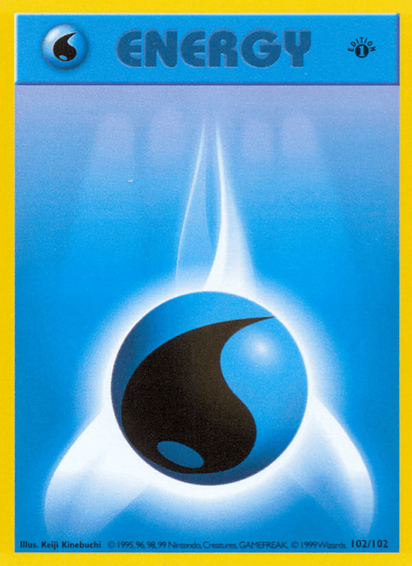 102, 1st Edition Normal, Base Set 1st Edition, Basic Energy, Common Water Energy (102/102) (Shadowless) [Base Set 1st Edition] - Trading Card World