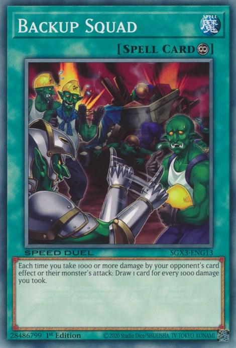 1st Edition, Common, Continuous Spell, Speed Duel GX: Duelists of Shadows, Spell Backup Squad [SGX3-ENG13] Common - Trading Card World