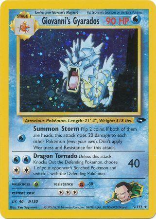 Fighting[-30], Grass[×2], Gym Challenge Unlimited, Holo Rare, Holofoil, Water Giovanni's Gyarados (5/132) [Gym Challenge Unlimited] - Trading Card World