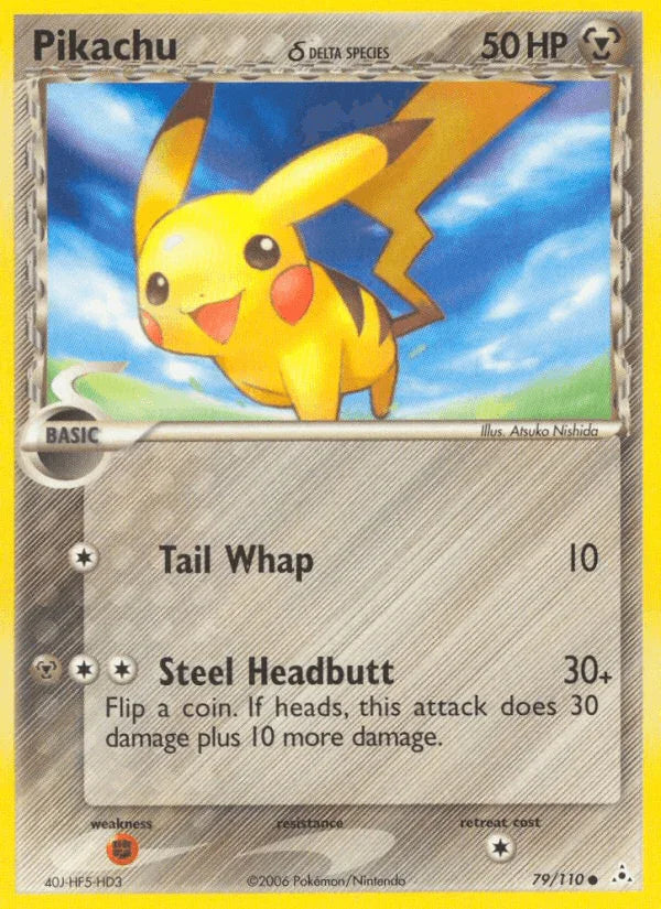79, Common, EX: Holon Phantoms, Fighting[×2], Metal, Normal Pikachu (79/110) (Delta Species) [EX: Holon Phantoms] - Trading Card World