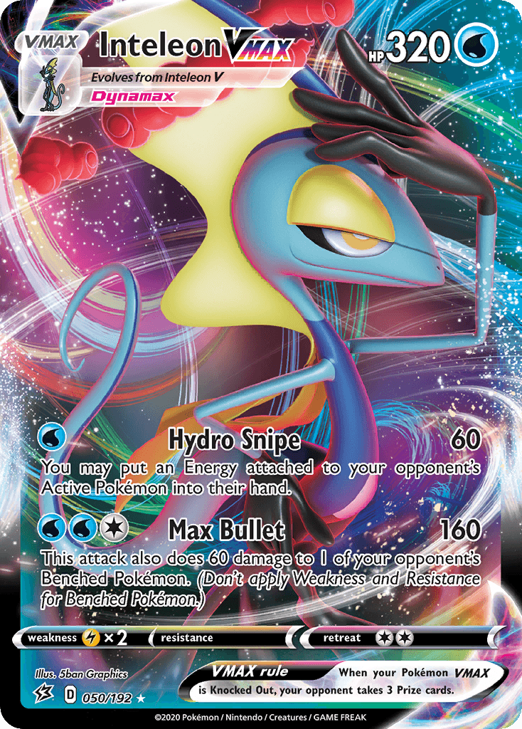 050, Holofoil, Lightning[×2], Sword & Shield: Rebel Clash, Ultra Rare, Water Inteleon VMAX (050/192) [Sword & Shield: Rebel Clash] - Trading Card World