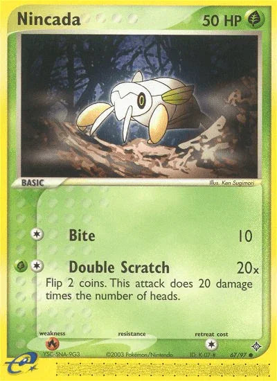 67, Common, EX: Dragon, Fire[×2], Grass, Normal, Reverse Holofoil Nincada (67/97) [EX: Dragon] - Trading Card World