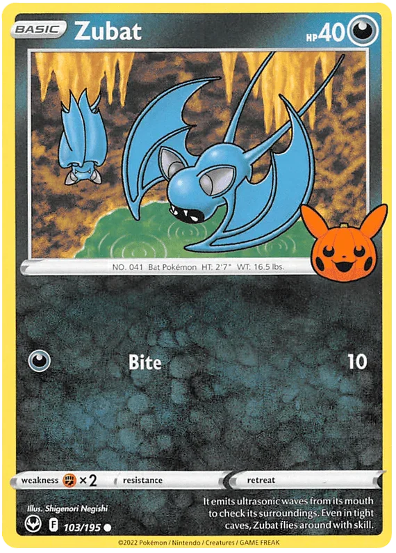 103, Darkness, Fighting [x2], Normal, Promo, Trick or Trade 2023 Zubat (103/195) [Trick or Trade 2023] - Trading Card World