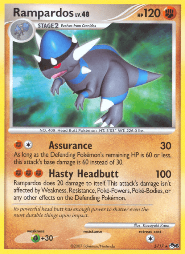 Fighting, Grass[+30], Normal, POP Series 6, Rare Rampardos (5/17) [POP Series 6] - Trading Card World