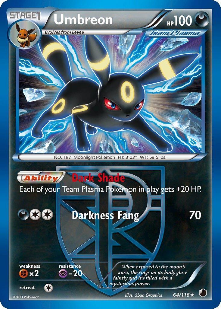 64, Black & White: Plasma Freeze, Darkness, Fighting[×2], Normal, Psychic[-20], Rare Umbreon (64/116) (Moltres Legendary Battle Deck) (Theme Deck Exclusive) [Black & White: Plasma Freeze] - Trading Card World