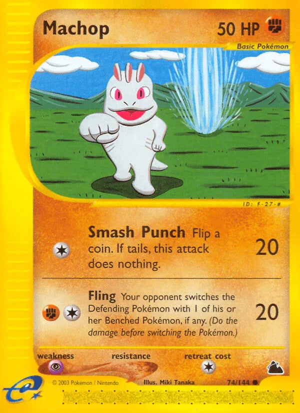 74, Common, Fighting, Normal, Psychic[×2], Reverse Holofoil, Skyridge Machop (74/144) [Skyridge] - Trading Card World