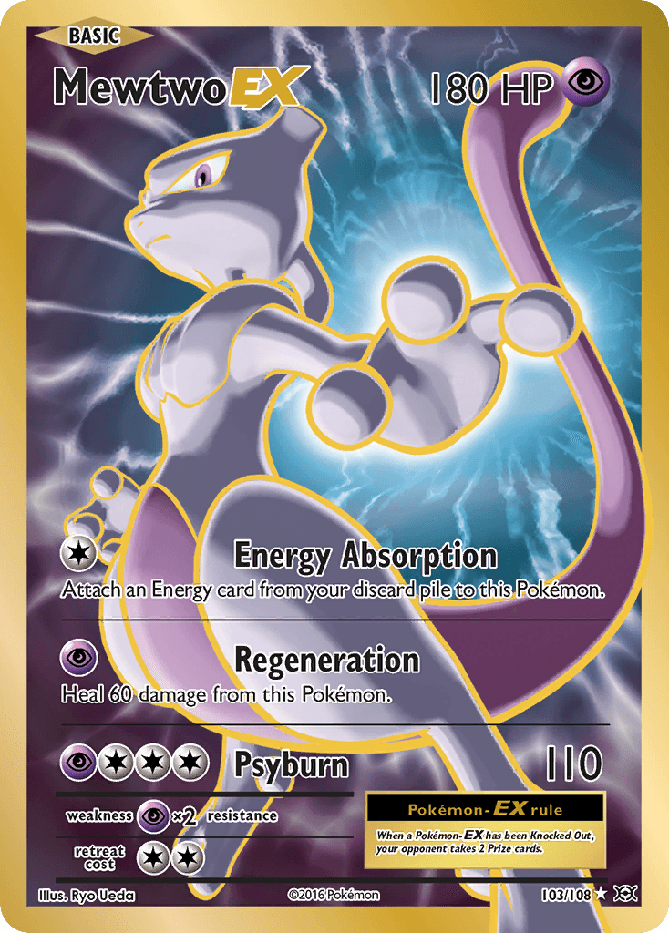 103, Holofoil, Psychic, Psychic[×2], Ultra Rare, XY: Evolutions Mewtwo EX (103/108) [XY: Evolutions] - Trading Card World