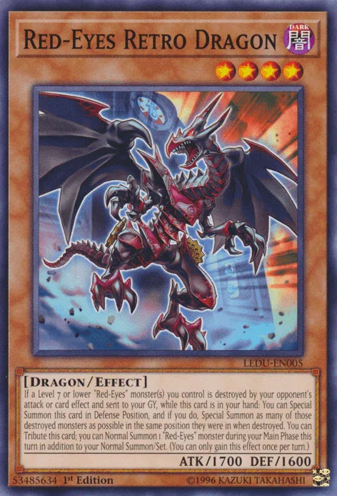 1st Edition, Common, Dark, Dragon, Effect Monster, Legendary Duelists Red-Eyes Retro Dragon [LEDU-EN005] Common - Trading Card World