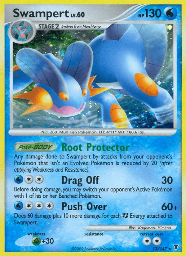 12, Grass[+30], Holo Rare, Holofoil, Platinum: Supreme Victors, Reverse Holofoil, Water Swampert (12/147) [Platinum: Supreme Victors] - Trading Card World