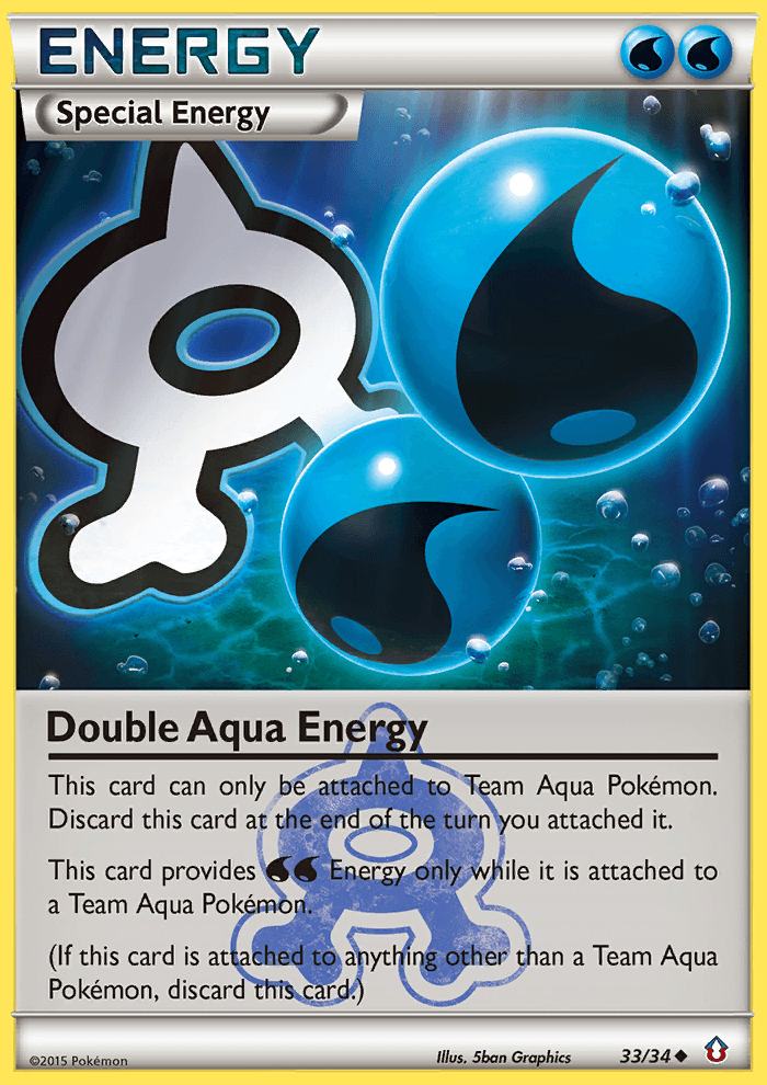 33, Normal, Reverse Holofoil, Uncommon, Water, XY: Double Crisis Double Aqua Energy (33/34) [XY: Double Crisis] - Trading Card World