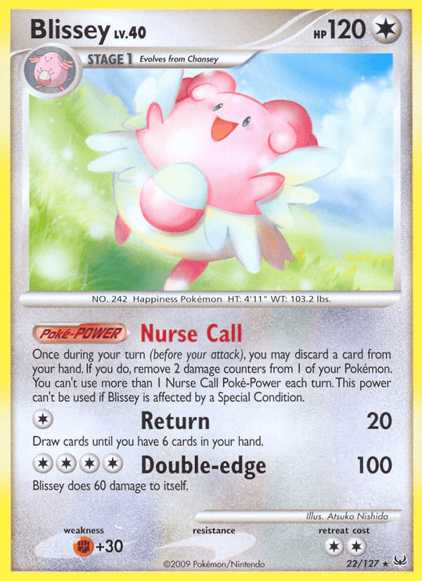 22, Colorless, Fighting[+30], Normal, Platinum: Base Set, Rare, Reverse Holofoil Blissey (22/127) [Platinum: Base Set] - Trading Card World
