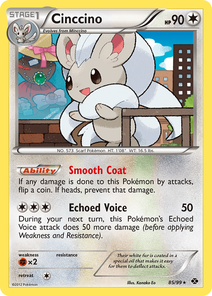 85, Black & White: Next Destinies, Colorless, Fighting[×2], Holo Rare, Holofoil, Reverse Holofoil Cinccino (85/99) [Black & White: Next Destinies] - Trading Card World