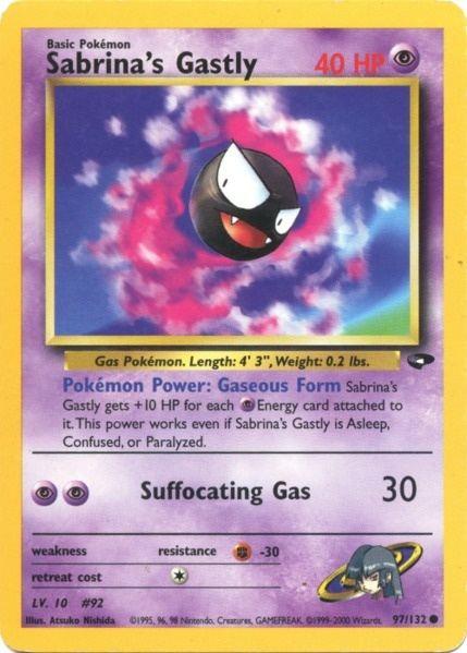 97, Common, Fighting[-30], Gym Challenge Unlimited, Normal, Psychic Sabrina's Gastly (97/132) [Gym Challenge Unlimited] - Trading Card World