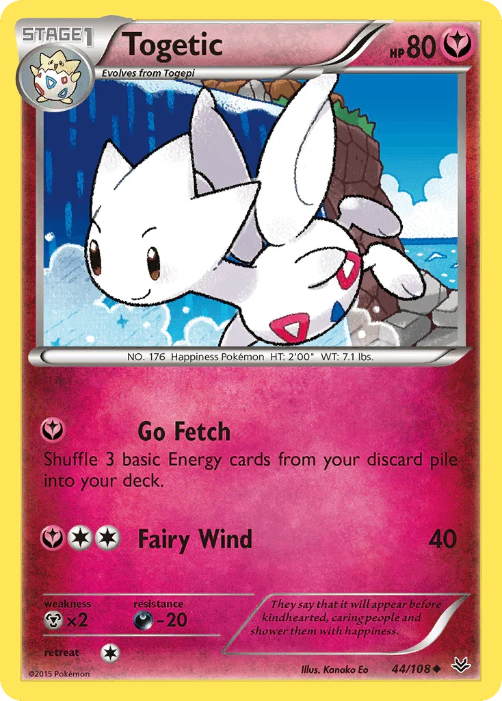 44, Darkness[-20], Fairy, Metal[×2], Normal, Reverse Holofoil, Uncommon, XY: Roaring Skies Togetic (44/108) [XY: Roaring Skies] - Trading Card World