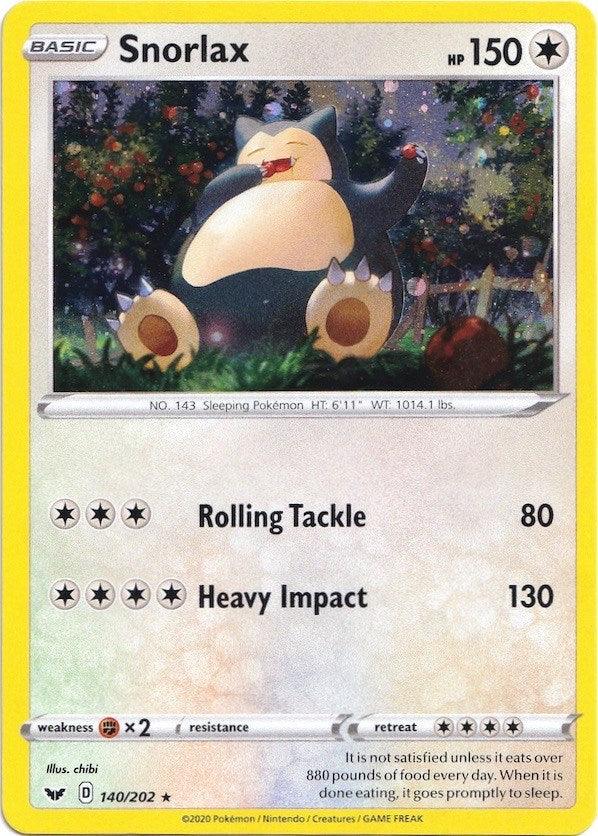 140, Colorless, Fighting[×2], Holofoil, Rare, Sword & Shield: Base Set Snorlax (140/202) (Cosmos Holo) [Sword & Shield: Base Set] - Trading Card World
