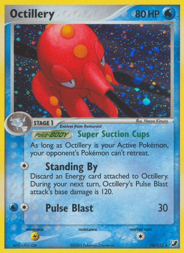 10, EX: Unseen Forces, Holo Rare, Holofoil, Lightning[×2], Water Octillery (10/115) [EX: Unseen Forces] - Trading Card World